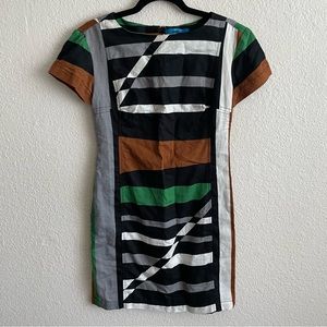 Derek Lam for Design Nation Mixed Print Striped Dress Size 4